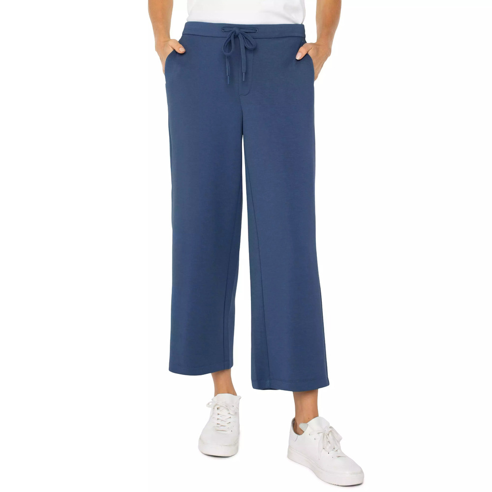 LIVERPOOL PULL-ON WIDE LEG CROP Size XLXL / PRUSSIAN BLUE